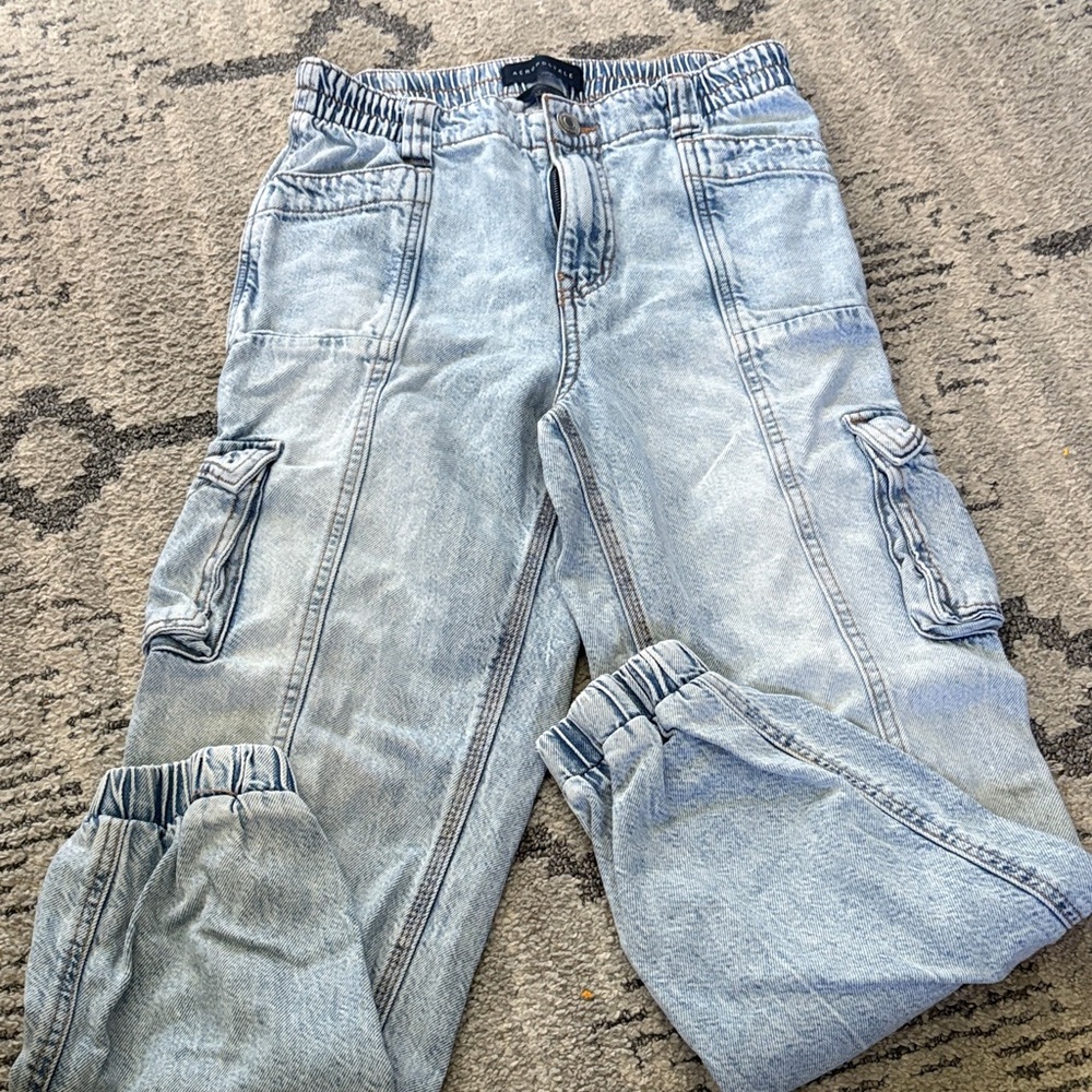 Light Blue Baggy Cargo Jeans